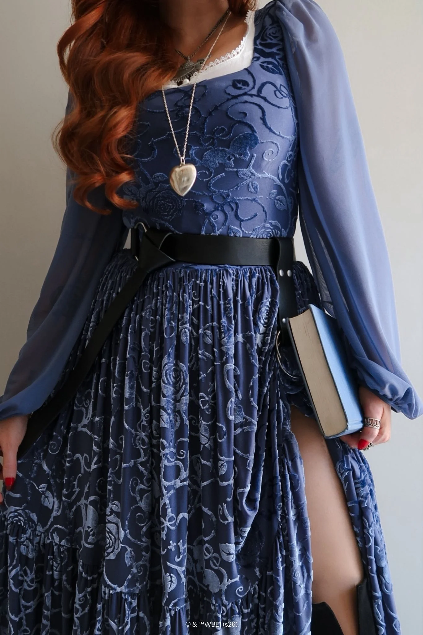 Be With Me Always Slate Burned Velvet Fae Queen Dress
