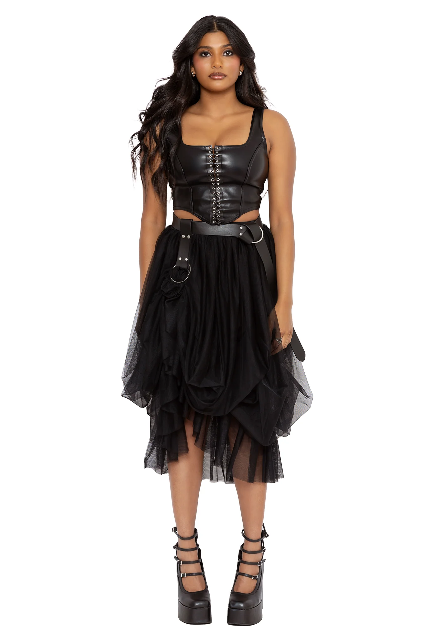 Black Tulle Midi Skirt - Image 4
