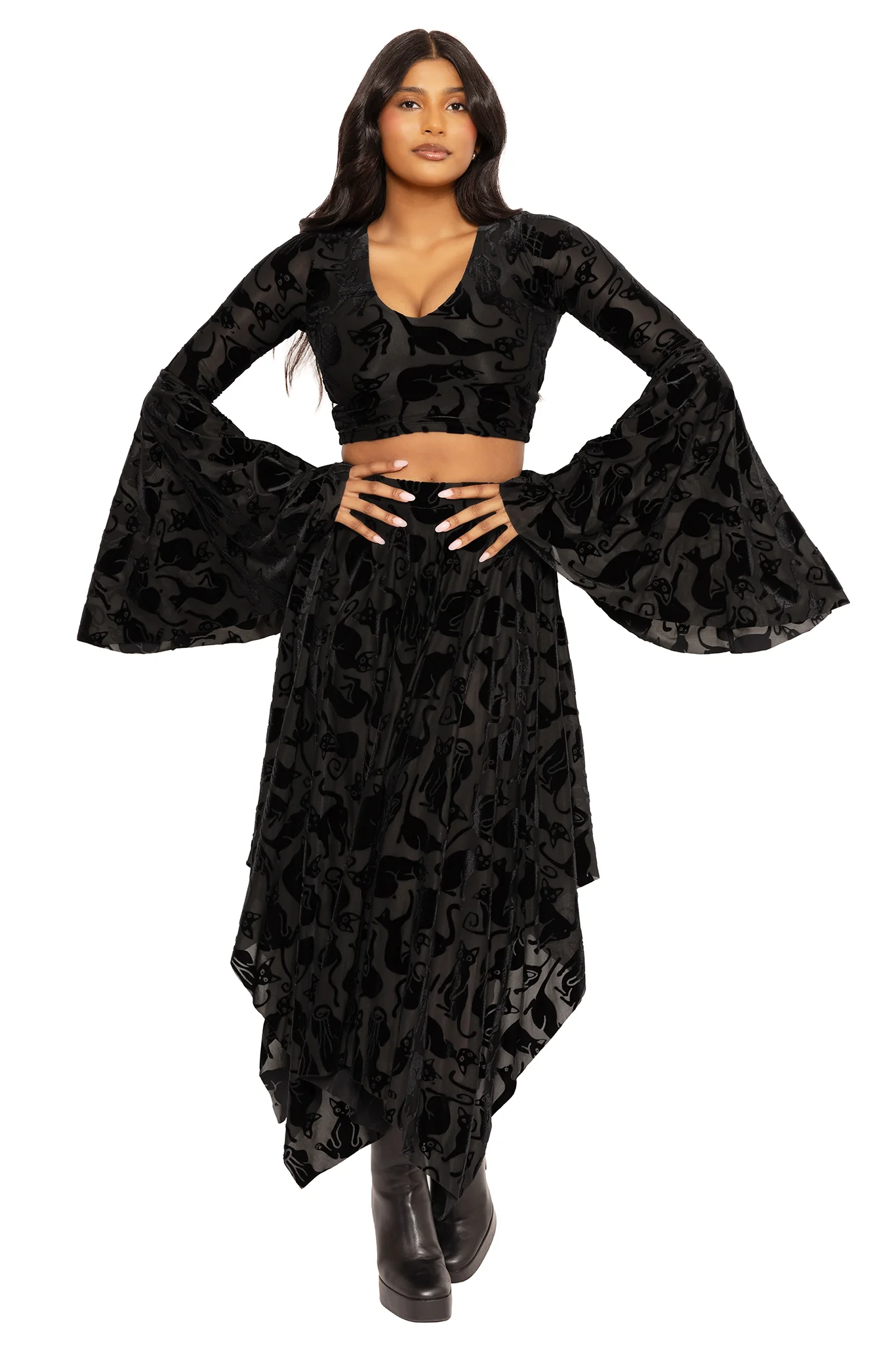 Burned Velvet Cats Spectre Top - Image 3