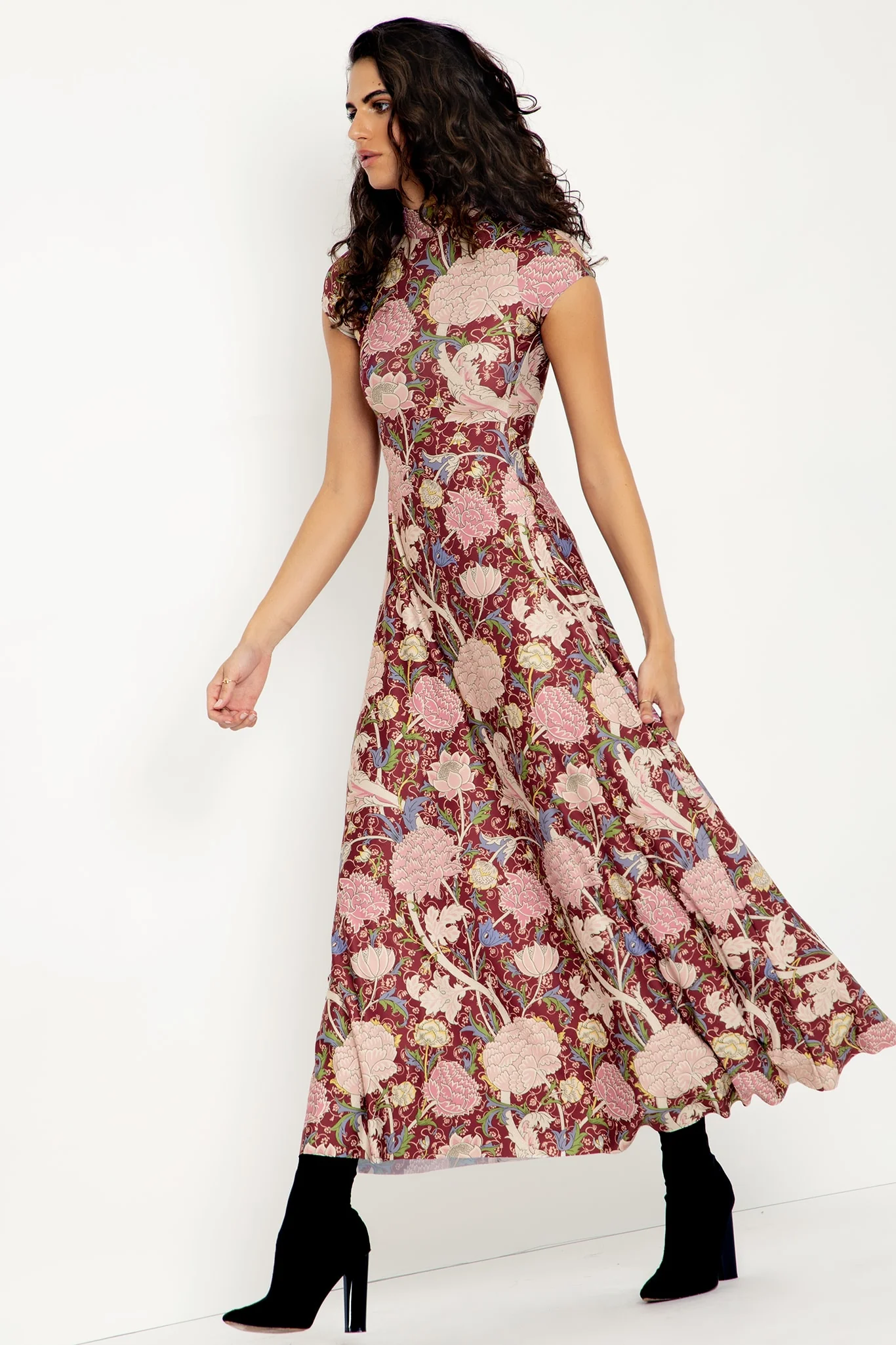 Cray High Neck Cap Sleeve Maxi Dress - Image 4