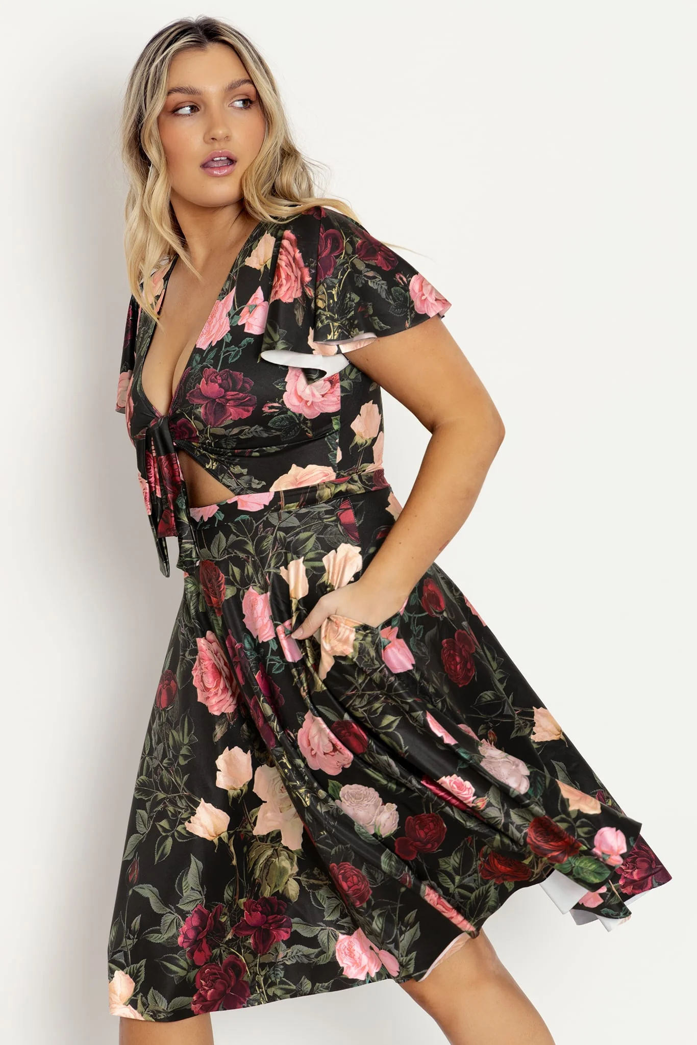 Dark Roses Rio Midi Dress - Image 3