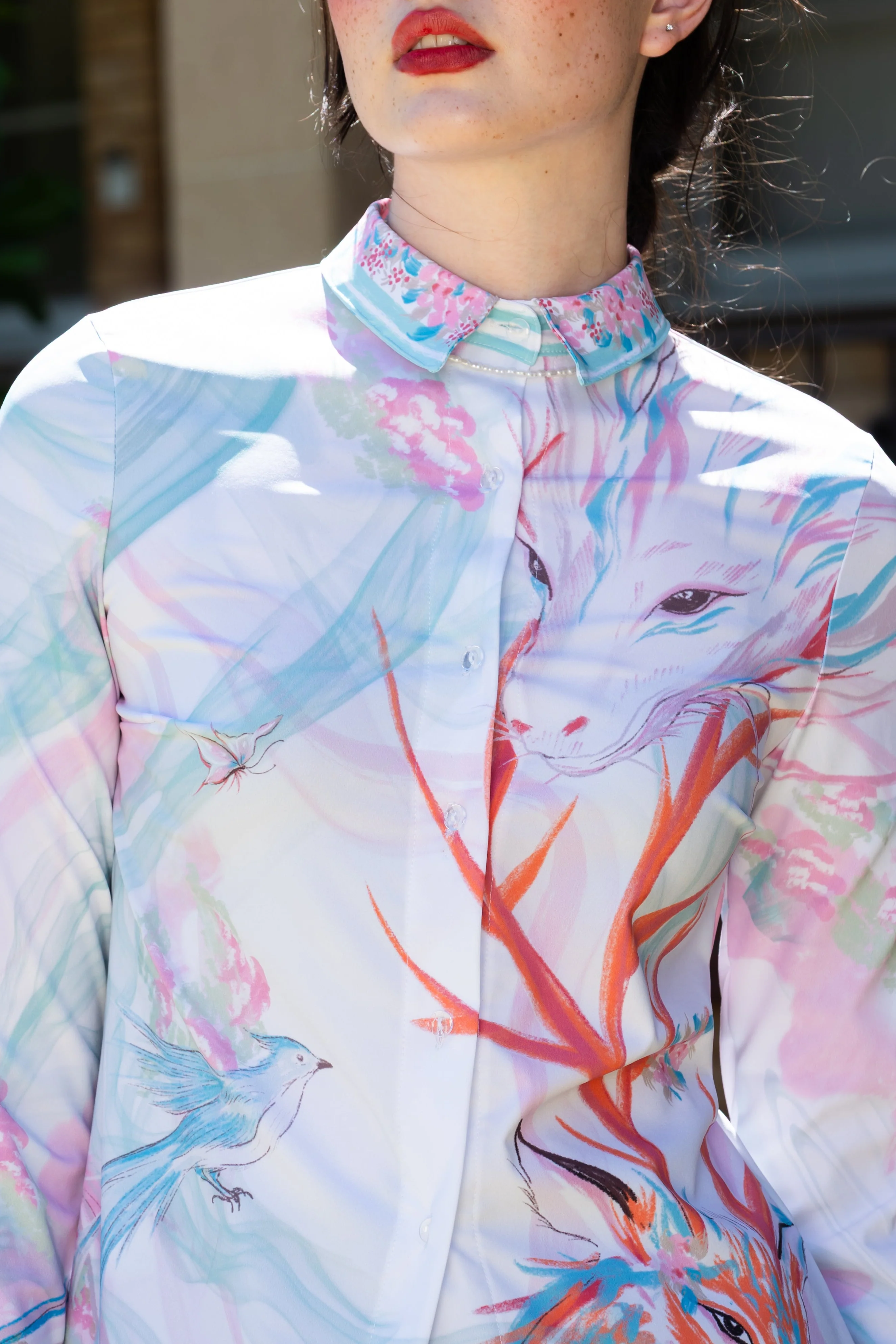 Garden of the Shénshòu Long Sleeve Business Time Shirt Dress - Image 3