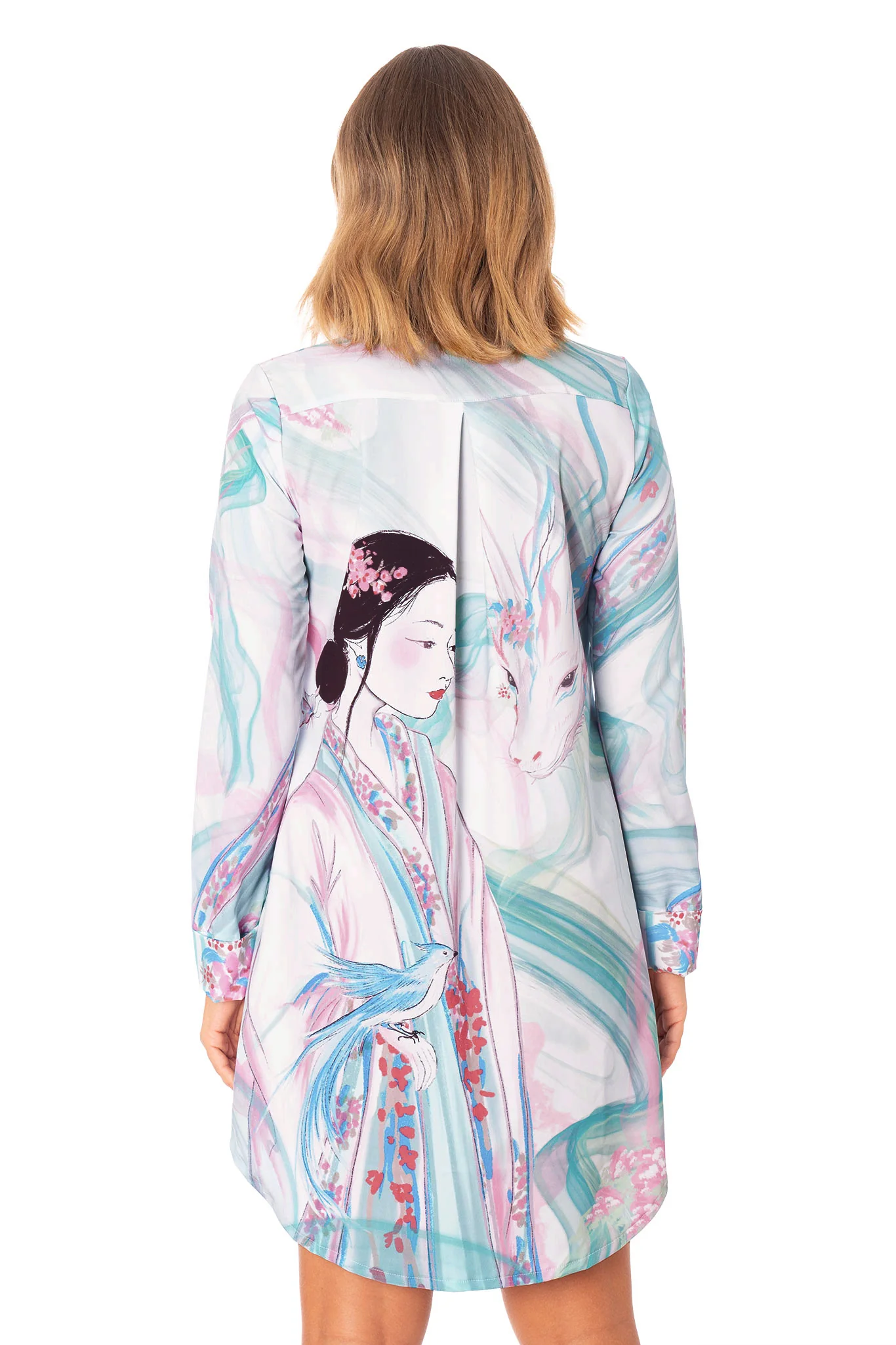 Garden of the Shénshòu Long Sleeve Business Time Shirt Dress - Image 5