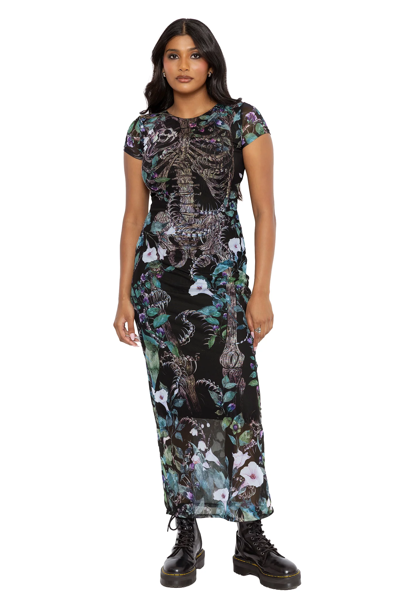 Grave Danger Sheer Cap Sleeve Bodycon Dress - Image 5