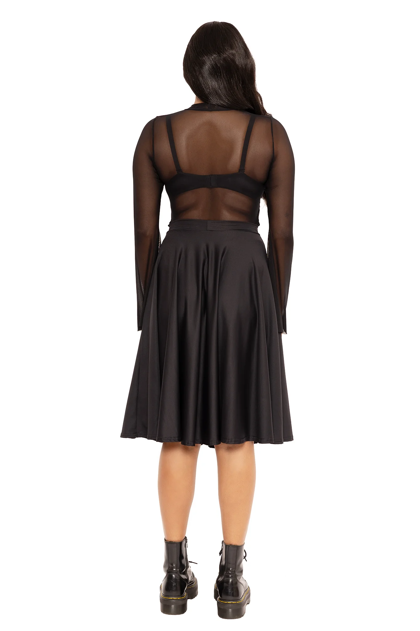 Matte Black Pocket Midi Skirt - Image 4