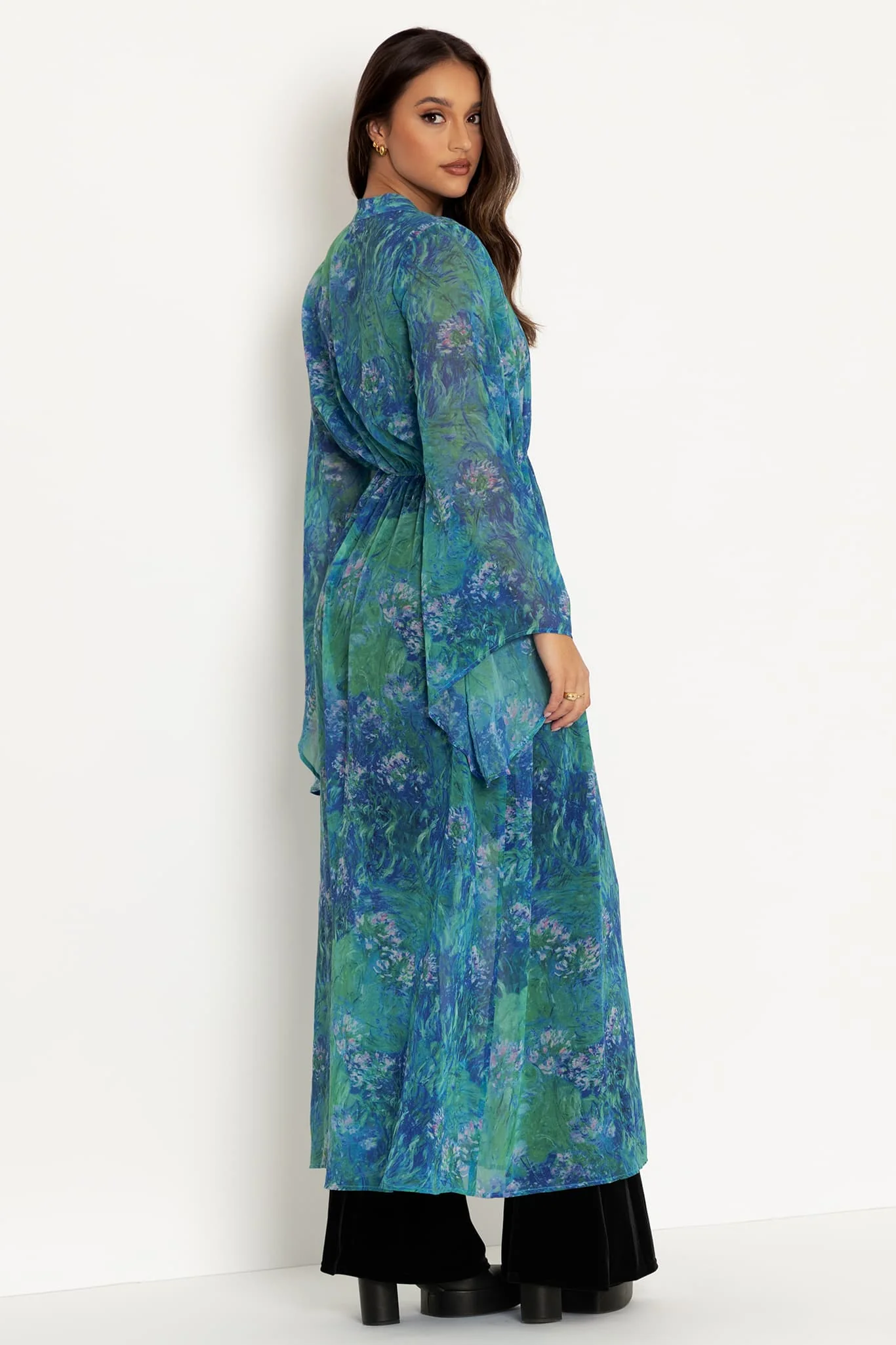 Monet Agapanthus Sheer Maxi Robe - Image 3