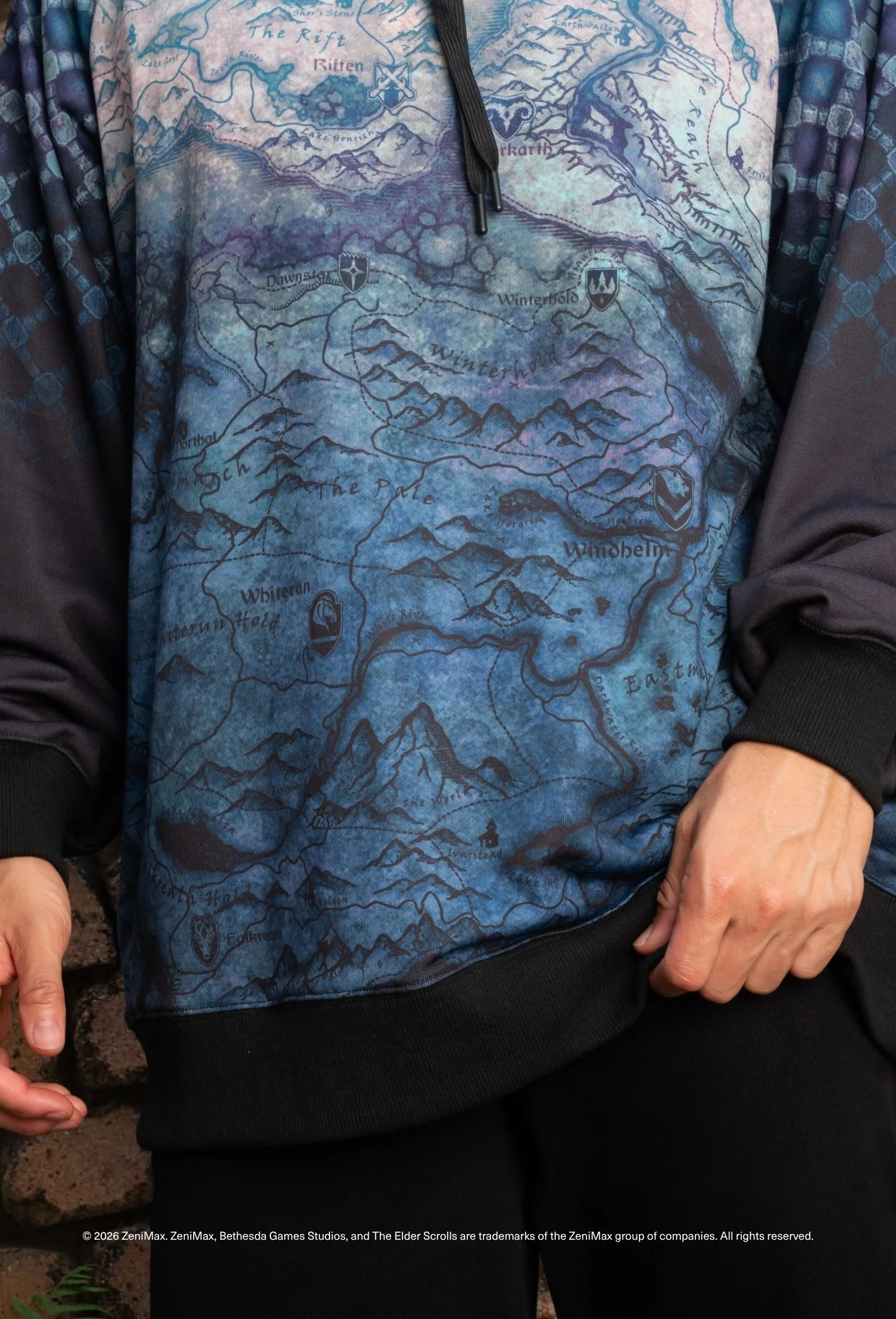 Skyrim Map Oversized Hoodie - Image 4