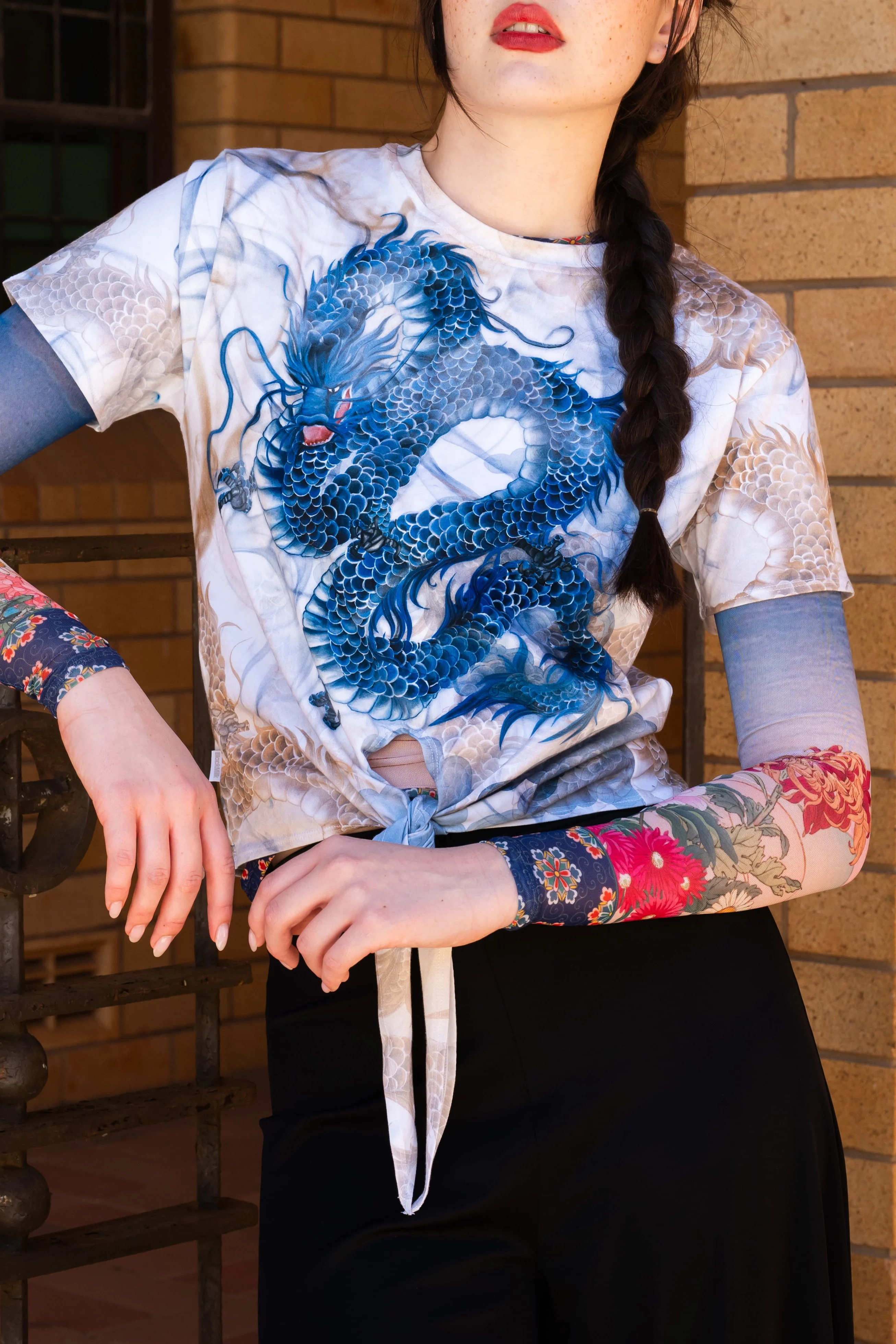 Smoke Show Cotton Tie Front Tee - Image 8