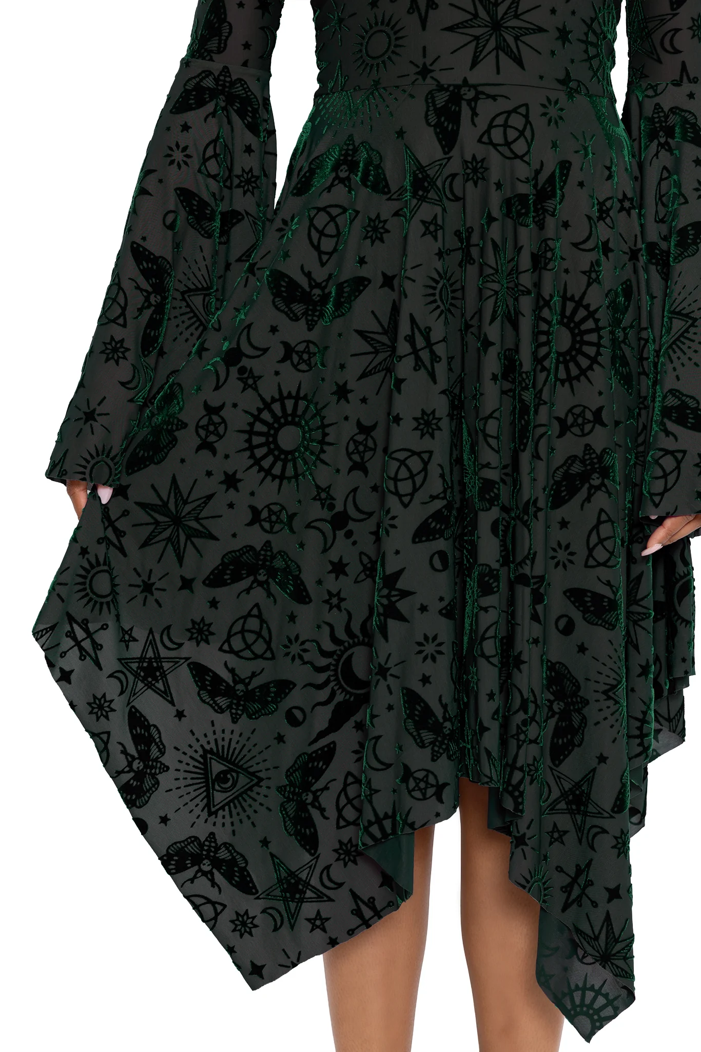 Spell Pine Burned Velvet Spectre Handkerchief Dress - Image 6