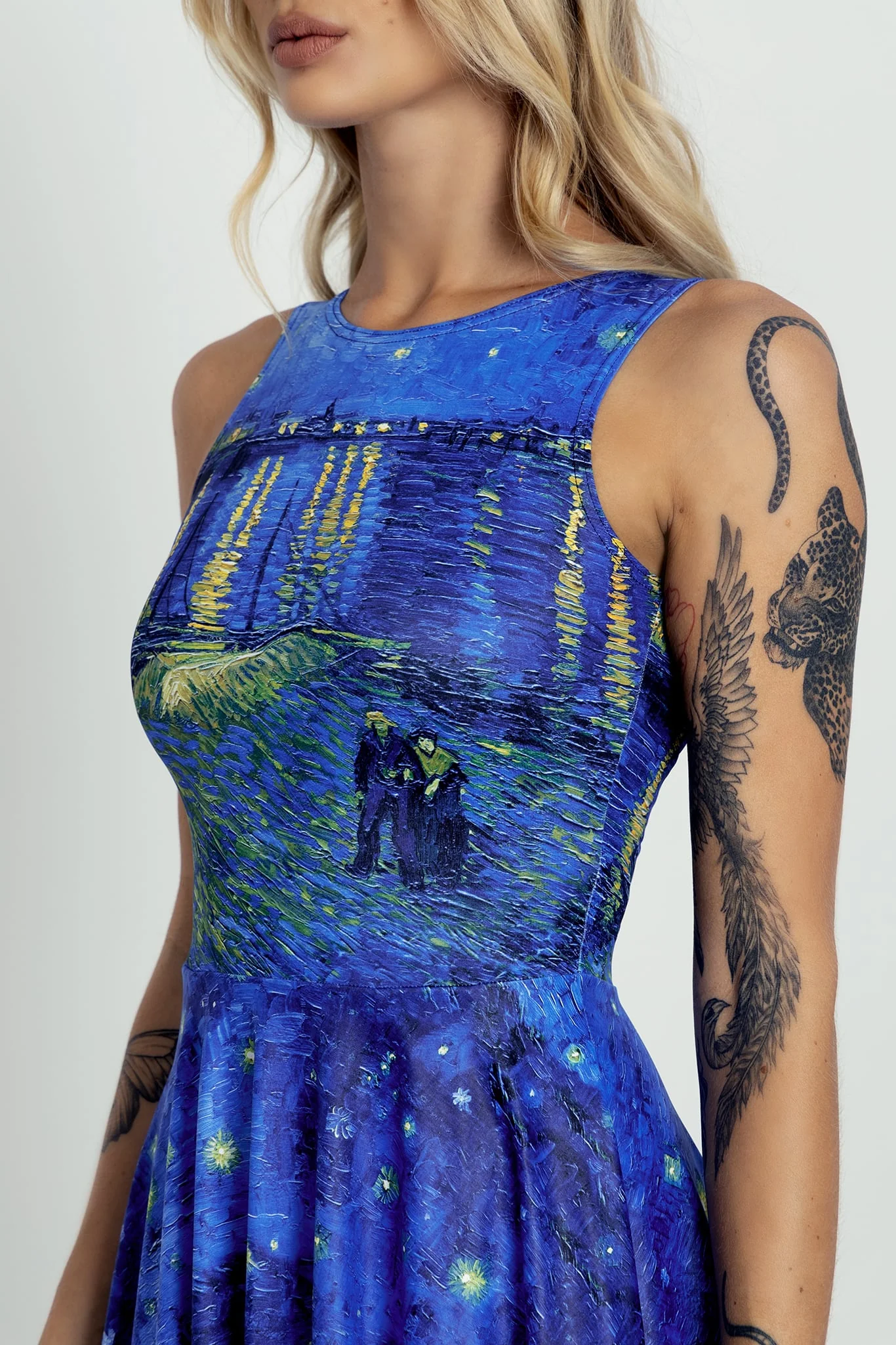 Starry Night Over The Rhône Princess Midi Dress - Image 5