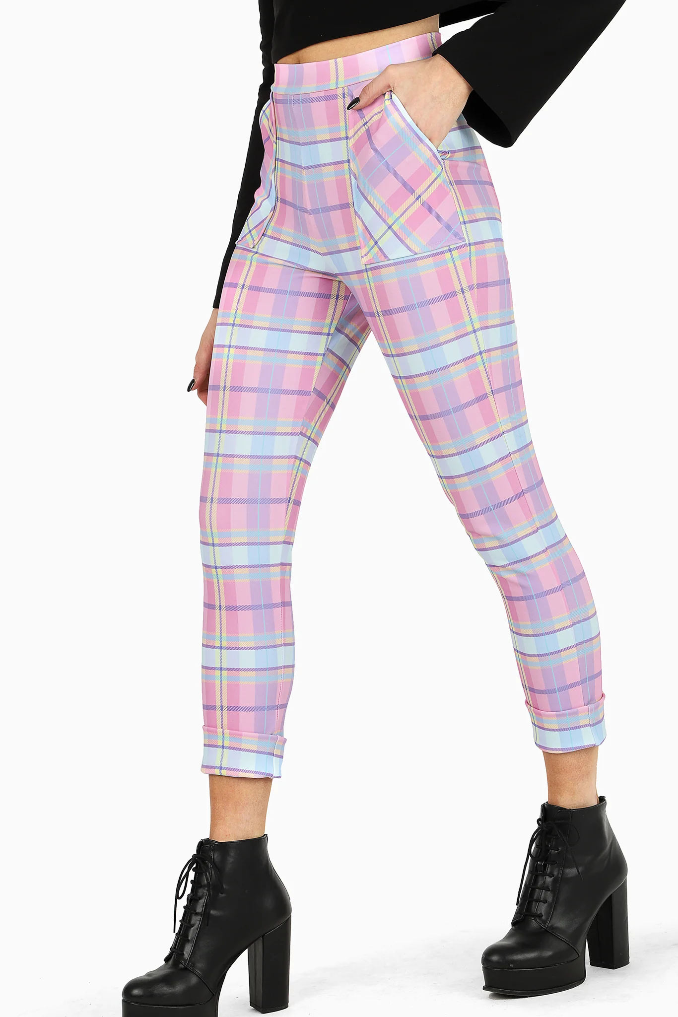 Tartan Candy Cuffed Pants - Image 4