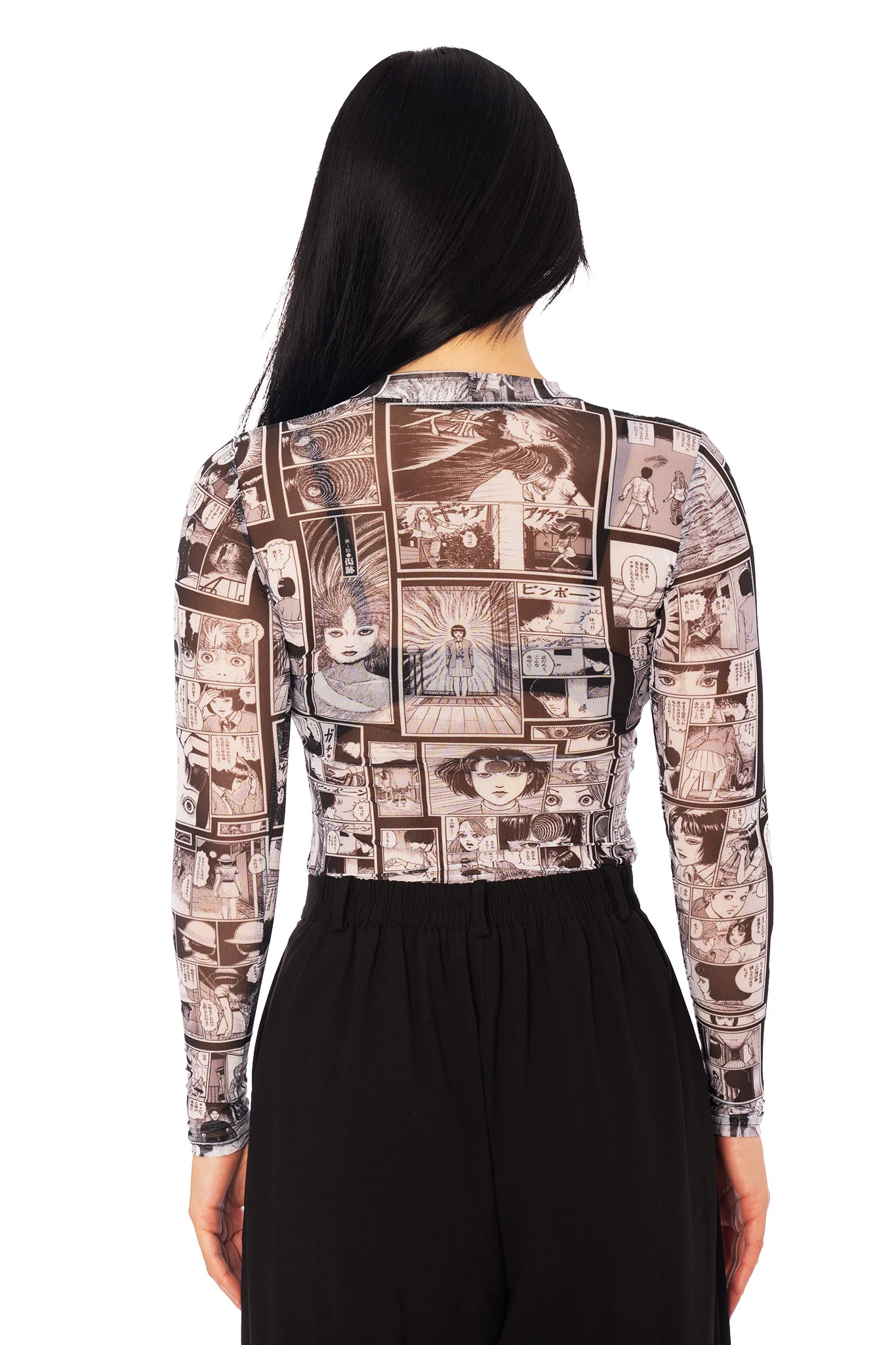 The Scar Sheer High Neck Long Sleeve Top - Image 6