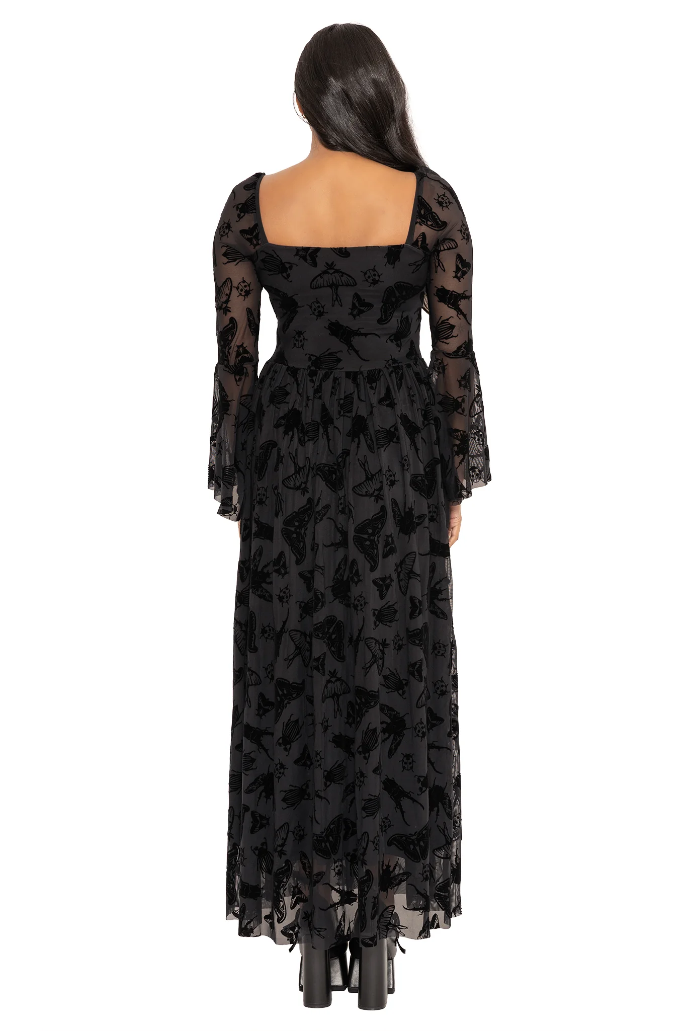 The Swarm Squared Up Flare Sleeve Maxi Dress - Image 7