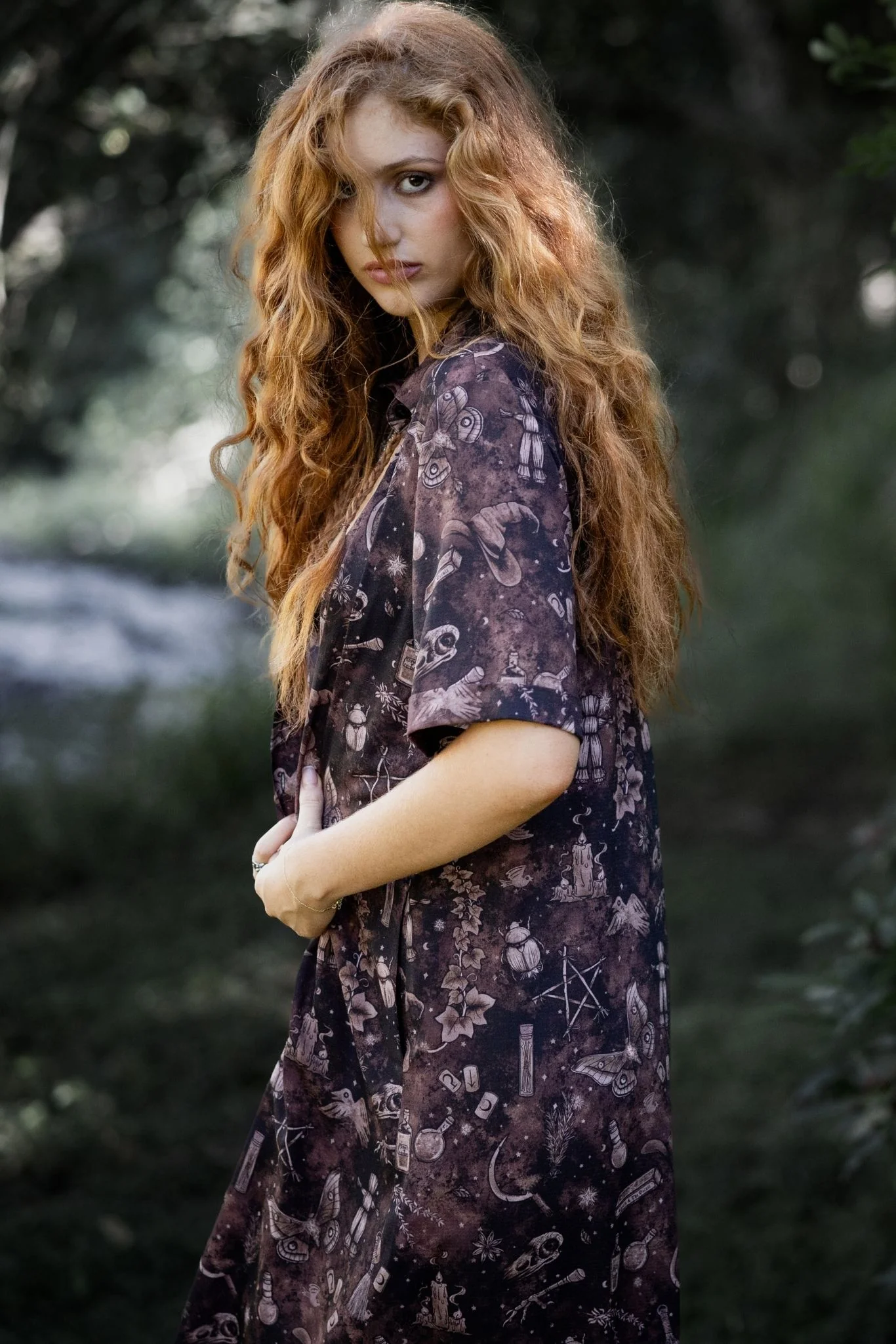 Witches Brew Midi Button Through Shirt Dress - Image 9